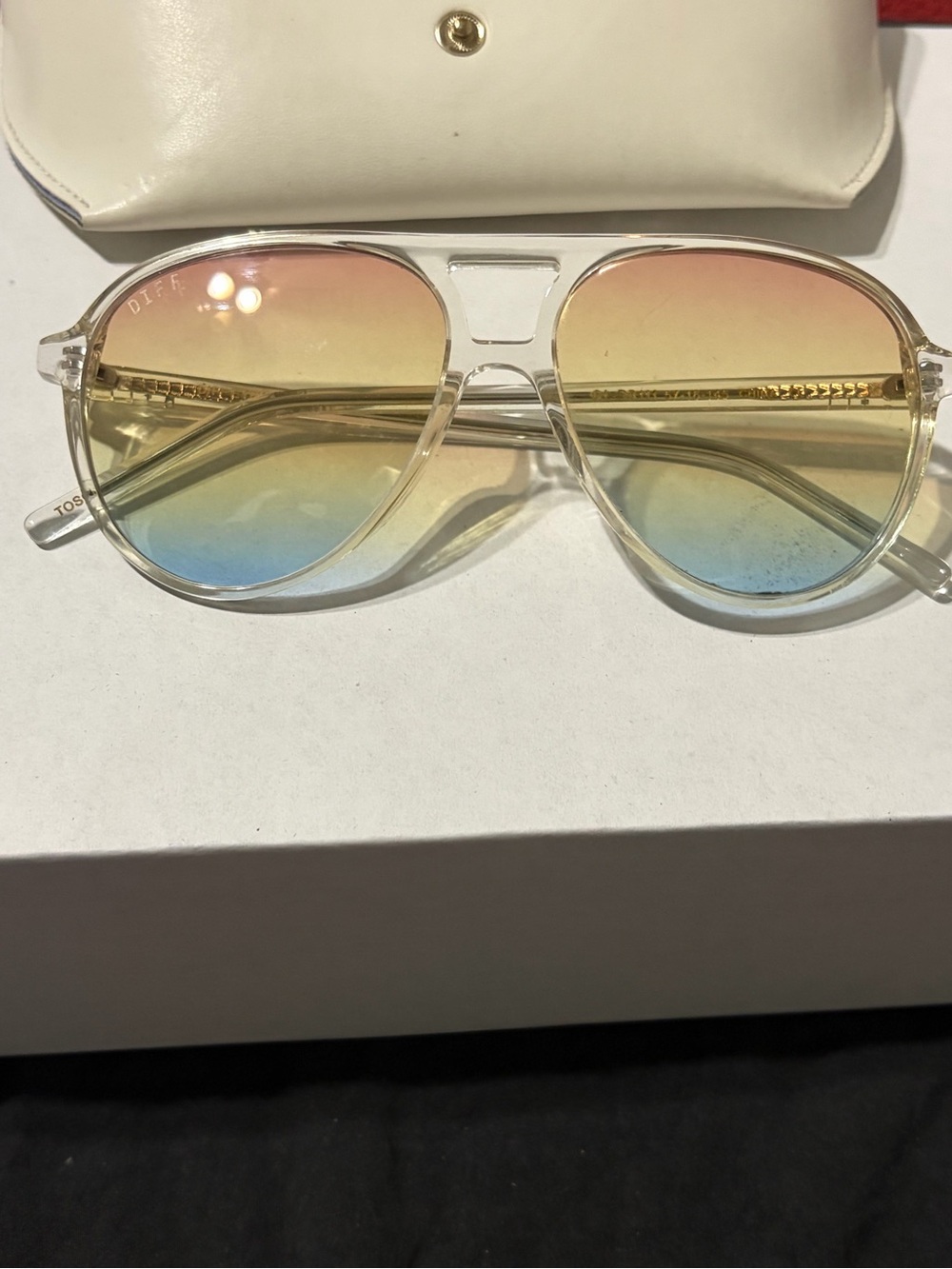 Diff Eyewear Clear Frame Ombré Rainbow by Jonathan Van Ness